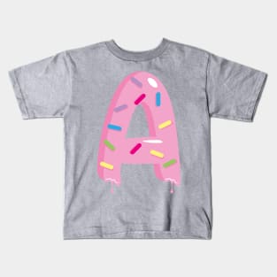 Sprinkles and pink icing decorative letter A Kids T-Shirt